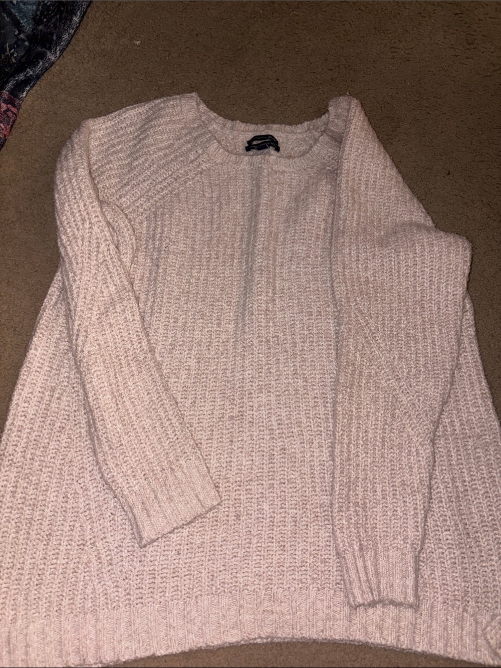 American Eagle Outfitters Light Pink Crewneck Knit Sweater